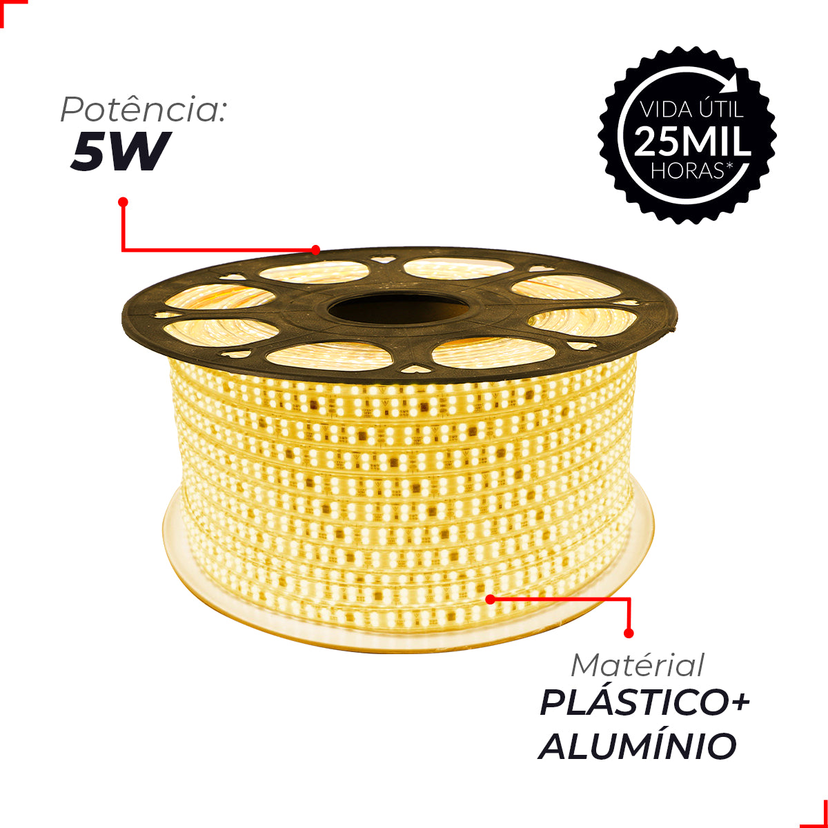 Fita Led Connect 5w 2700k Branco Quente 500lm IP65 127v Avant