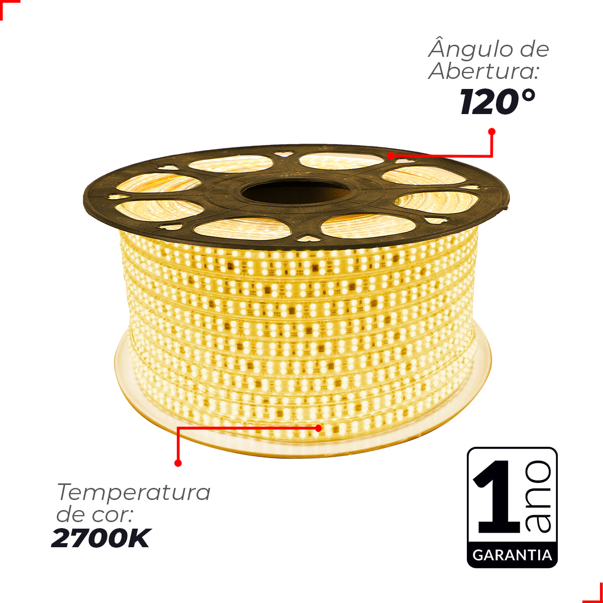 Fita Led Connect 5w 2700k Branco Quente 500lm IP65 127v Avant