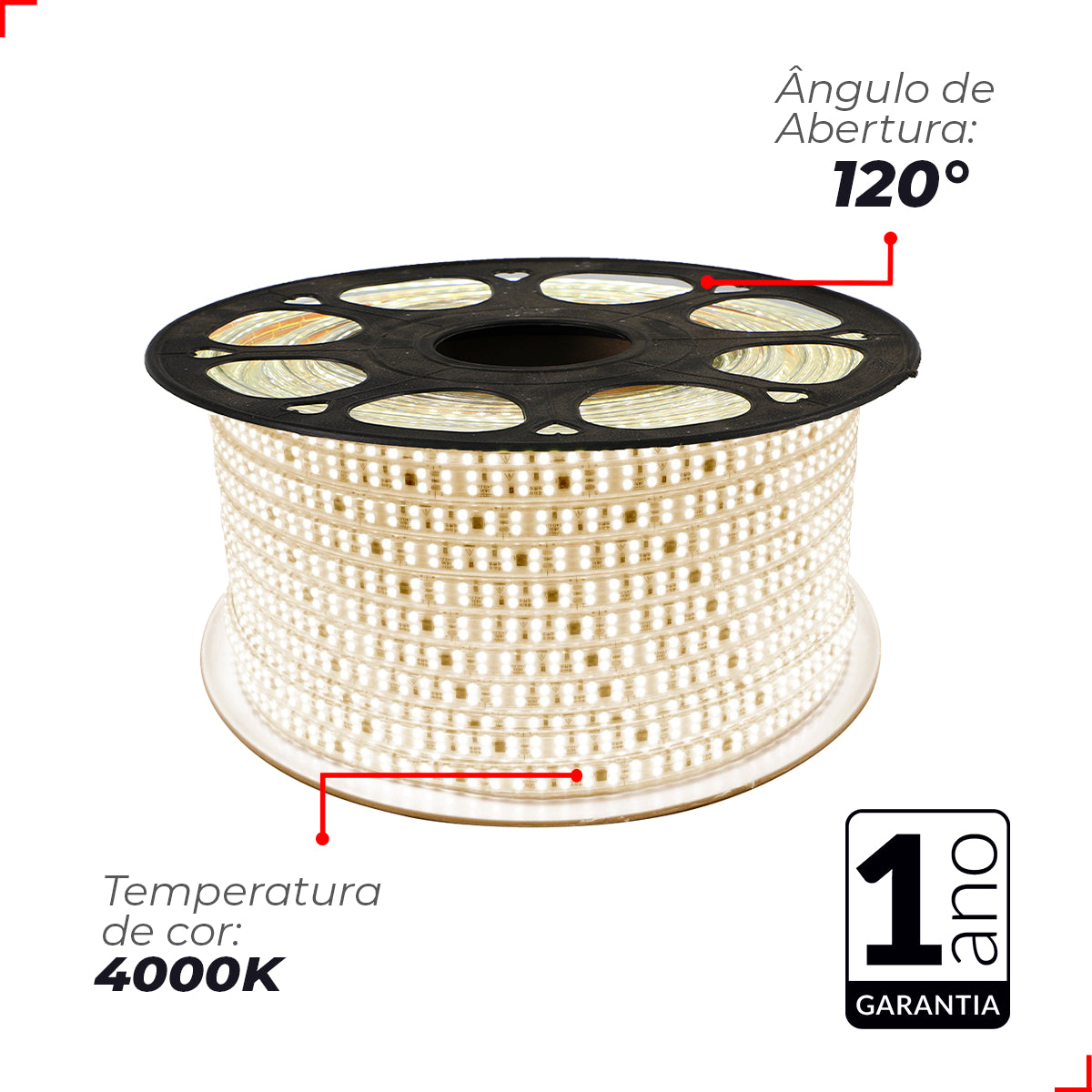 Fita Led Connect 5w 4000k Branco Neutro 500lm IP65 220v Avant